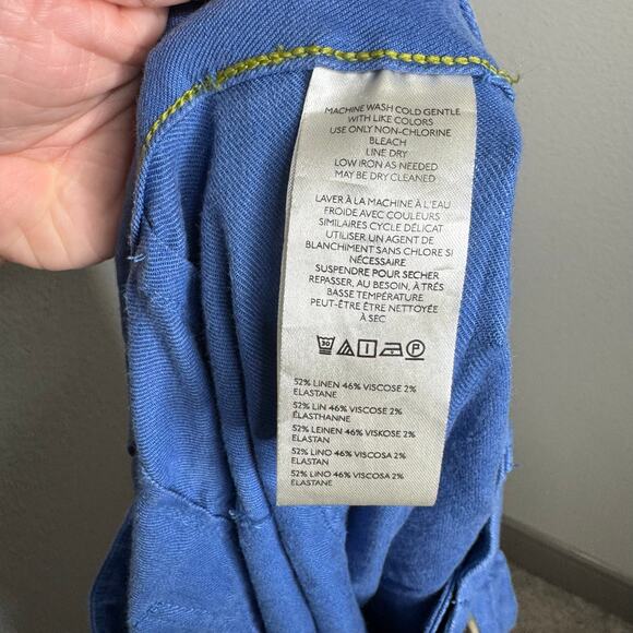 Maeve The Colette Blue Linen Blend Wide Leg Pants Women’s 18W Cropped - Picture 8 of 12